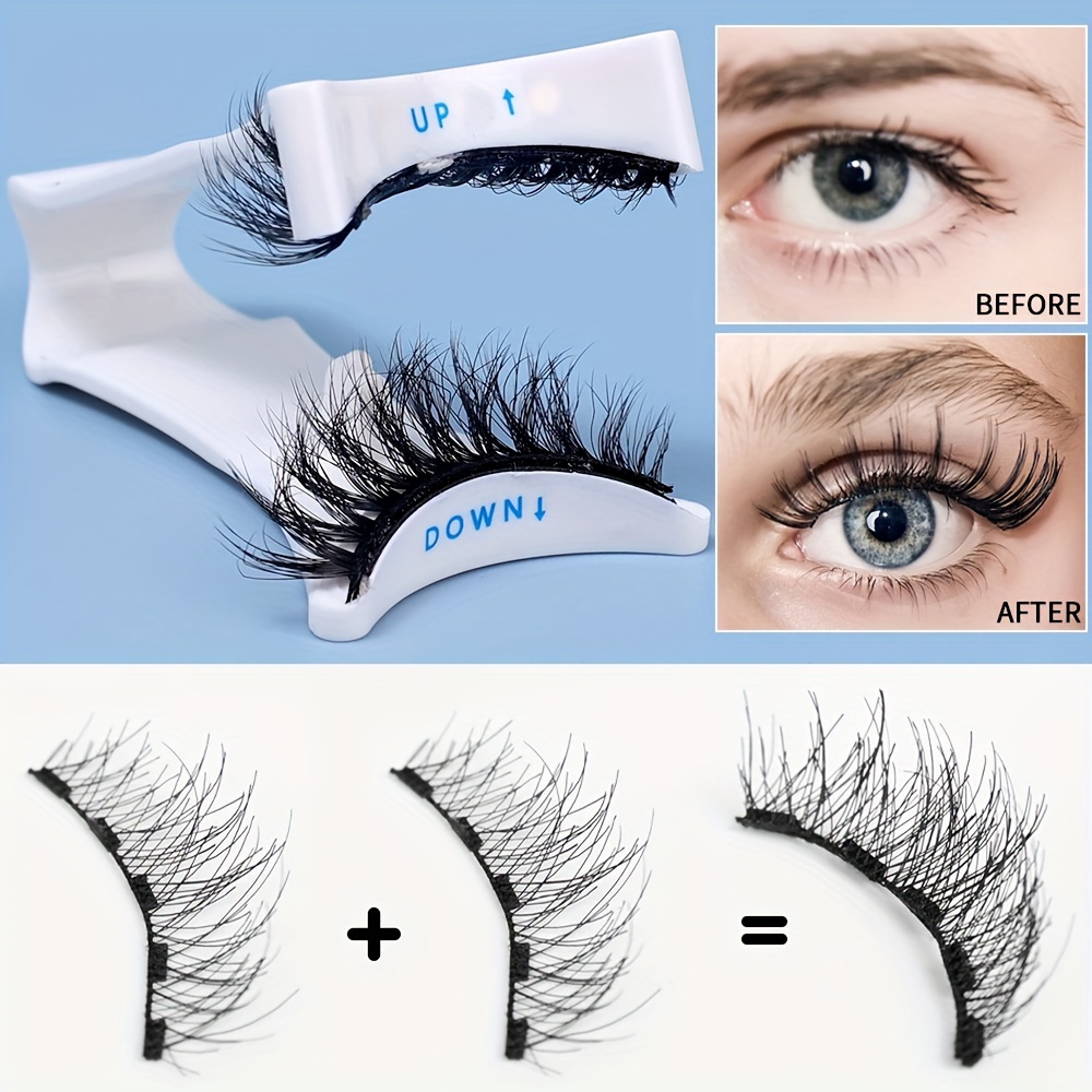 

Magnetic Eyelash Wearing Clips: Convenient V-shaped Eyelash Holder For Easy Application - No Battery Required