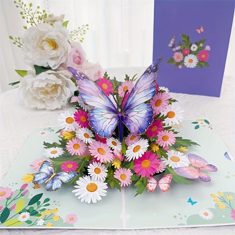 

3d Pop-up Floral Greeting Card - Birthdays, Anniversaries, Weddings & Day - Unique Celebration Gift For All Recipients