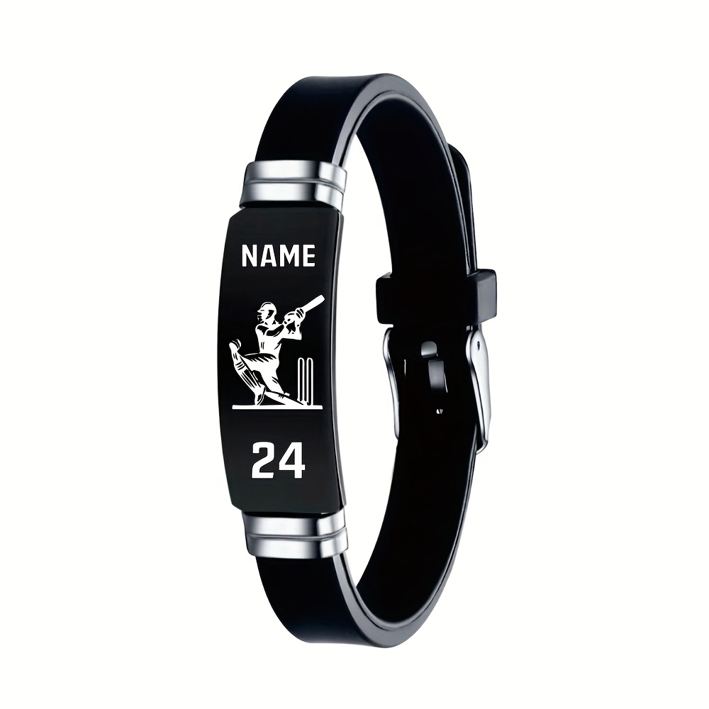 TEMU Personalized Custom Cricket 304 Stainless Steel Bracelets For Individuals Or Teams, A Unique Gift For Cricket Enthusiasts, An Ideal Holiday Or