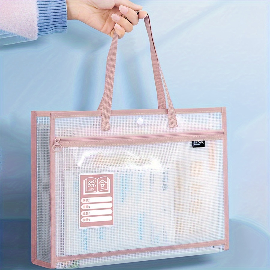 

1 Portable Double-layer Classification Bag, Transparent Waterproof Eva File Storage Bag, Zippered Special Book Bag, Test Paper Bag Suitable For Classrooms