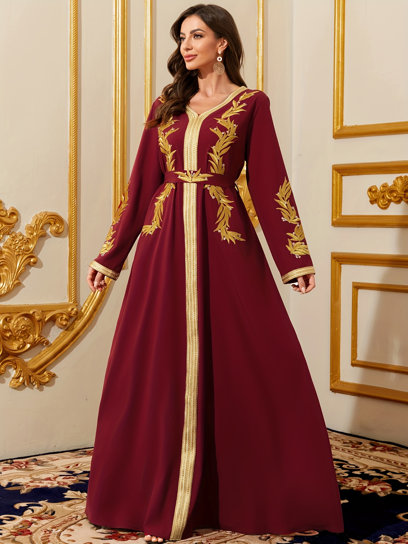 slim fit dress slacks Burgundy Jumpsuit with Belt | Burgundy Cute Jumpsuit main image 1