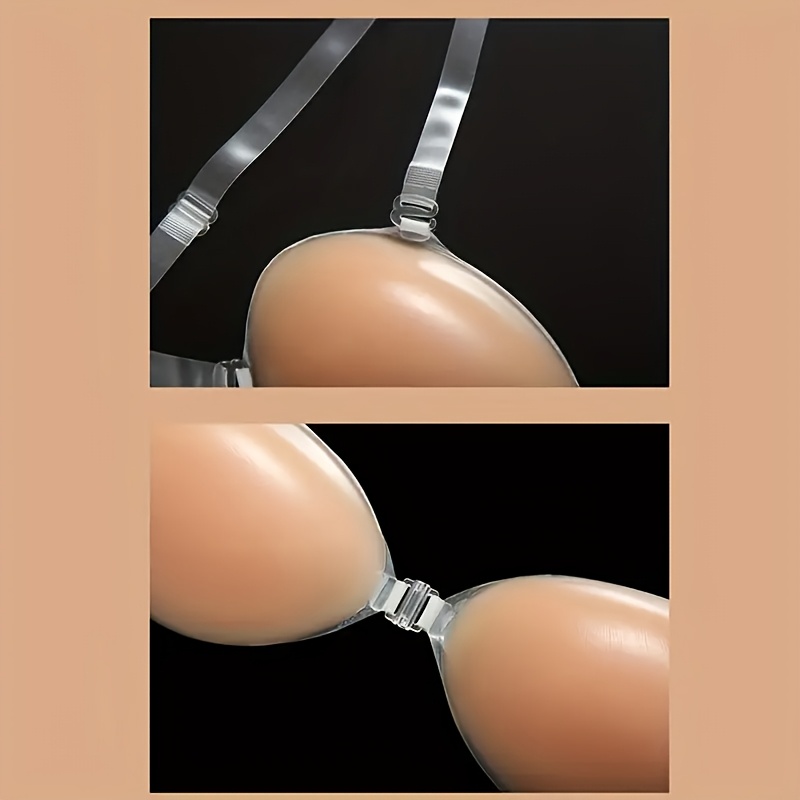 1pc Silicone Push-Up Bra for Women - Seamless Strapless, Self-Adhesive, Opaque, Wireless Support, Hand Washable - Ideal for Backless Outfits