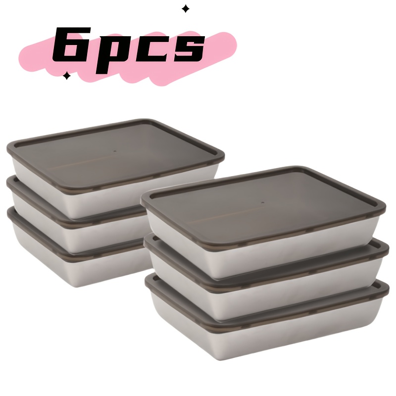 

6pcs Large Stainless Steel Food Storage Containers With - Microwave Safe, Reusable Snack And Meal Prep Bowls For Salad, Sandwich, Fruit, Ice Cream