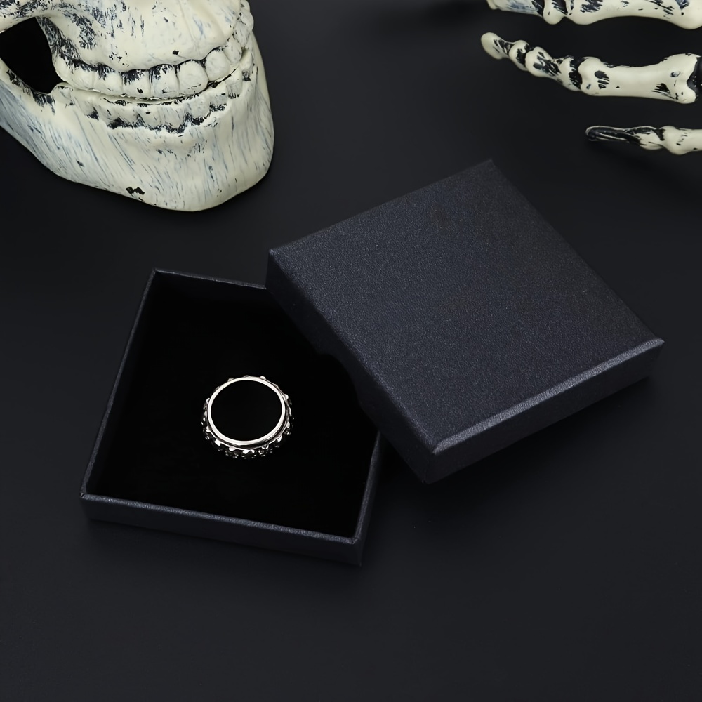 gothic skull spinner ring - adjustable band vintage punk style unisex finger jewelry with synthetic synthetic zircon​ accents, mixed colors, durable & stylish for casual attire, edgy accessory, edgy accessory, durable jewelry, for teenager, for teenager Product details 1