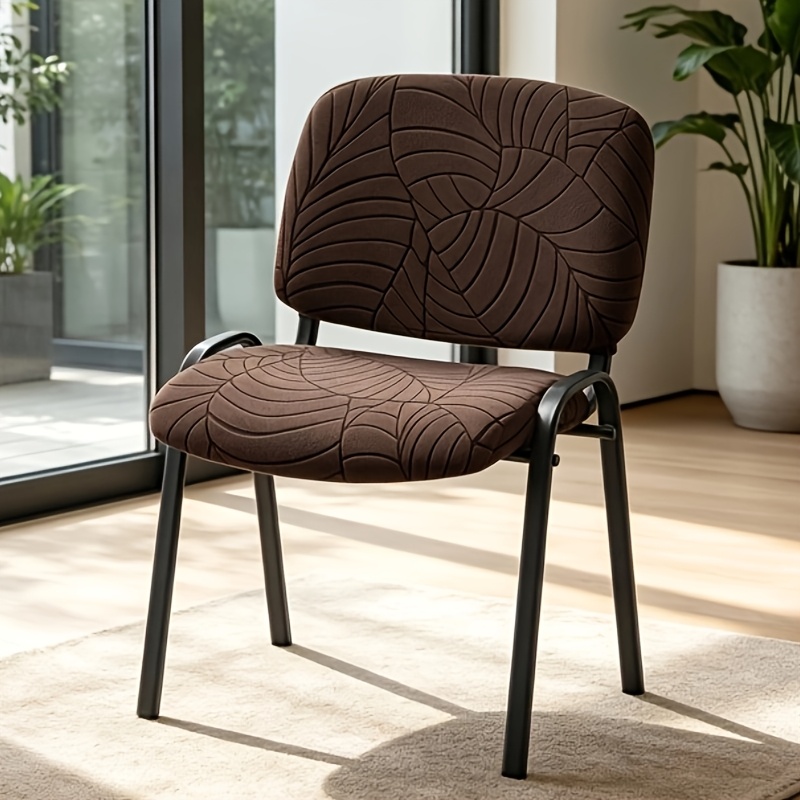 TEMU Solid Color Jacquard Full-coverage Four-season Folding Chair Covers Removable And Rotatable Split Chair Covers Suitable For Study Rooms