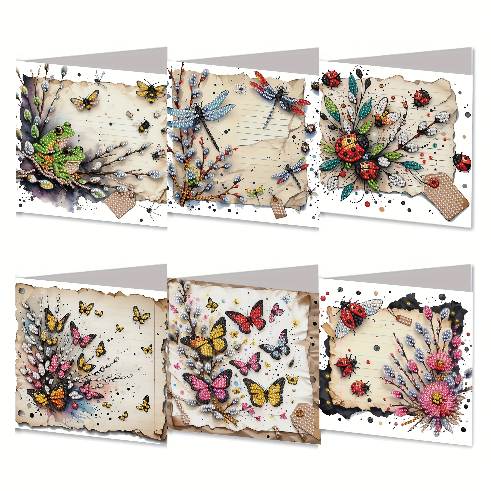 SHEGZHUC Lot De 6 Cartes De Vœux Diamond Painting - Motif