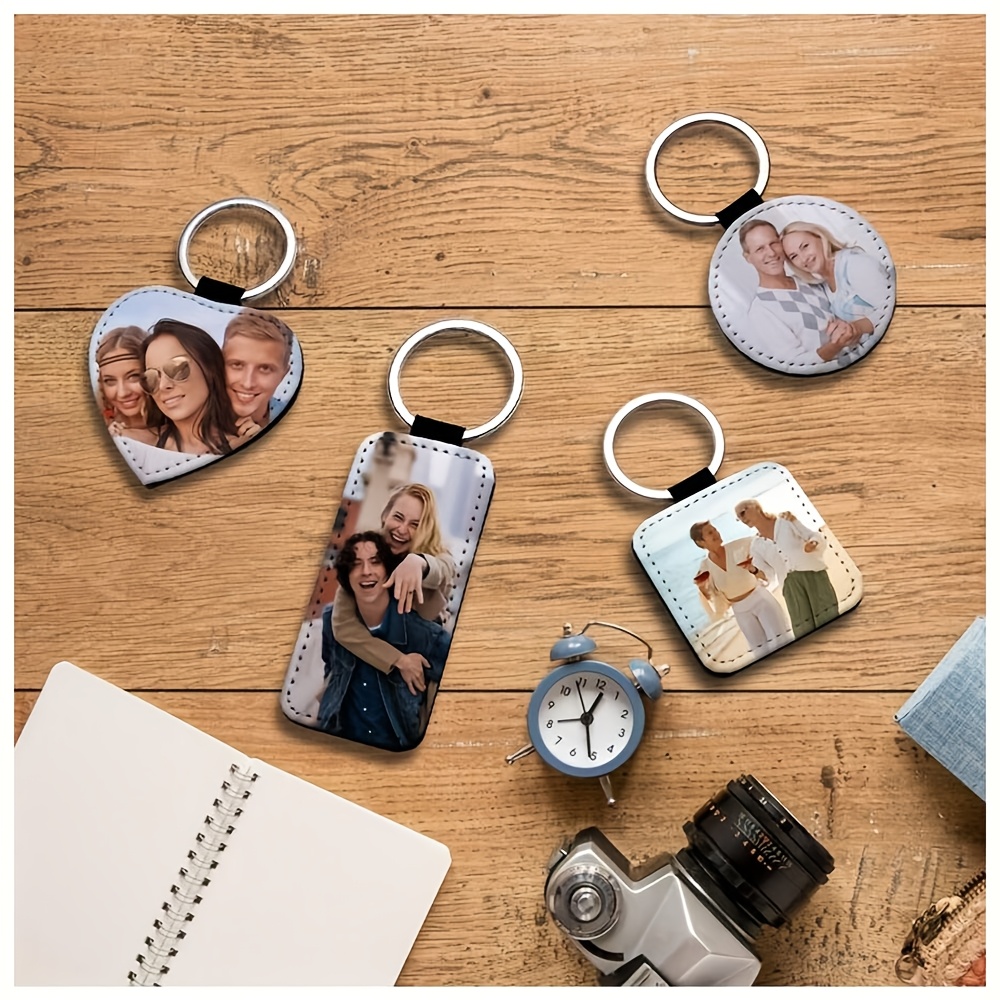 TEMU Custom Photo Keychain, Personalized Photo Keychain, Custom Pu Keychain; Mother's Day Gift; Father's Day Gift; Anniversary Gift; Valentine's Day
