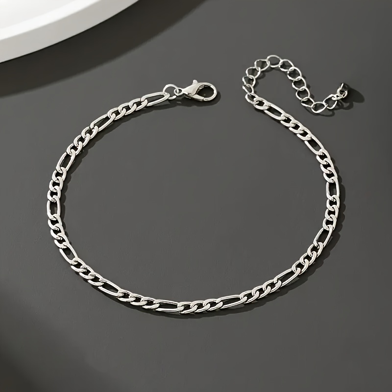 Unisex Stainless Steel Casual Fashion Anklet, Fade- And Versatile For Leisure And Vacation Wear