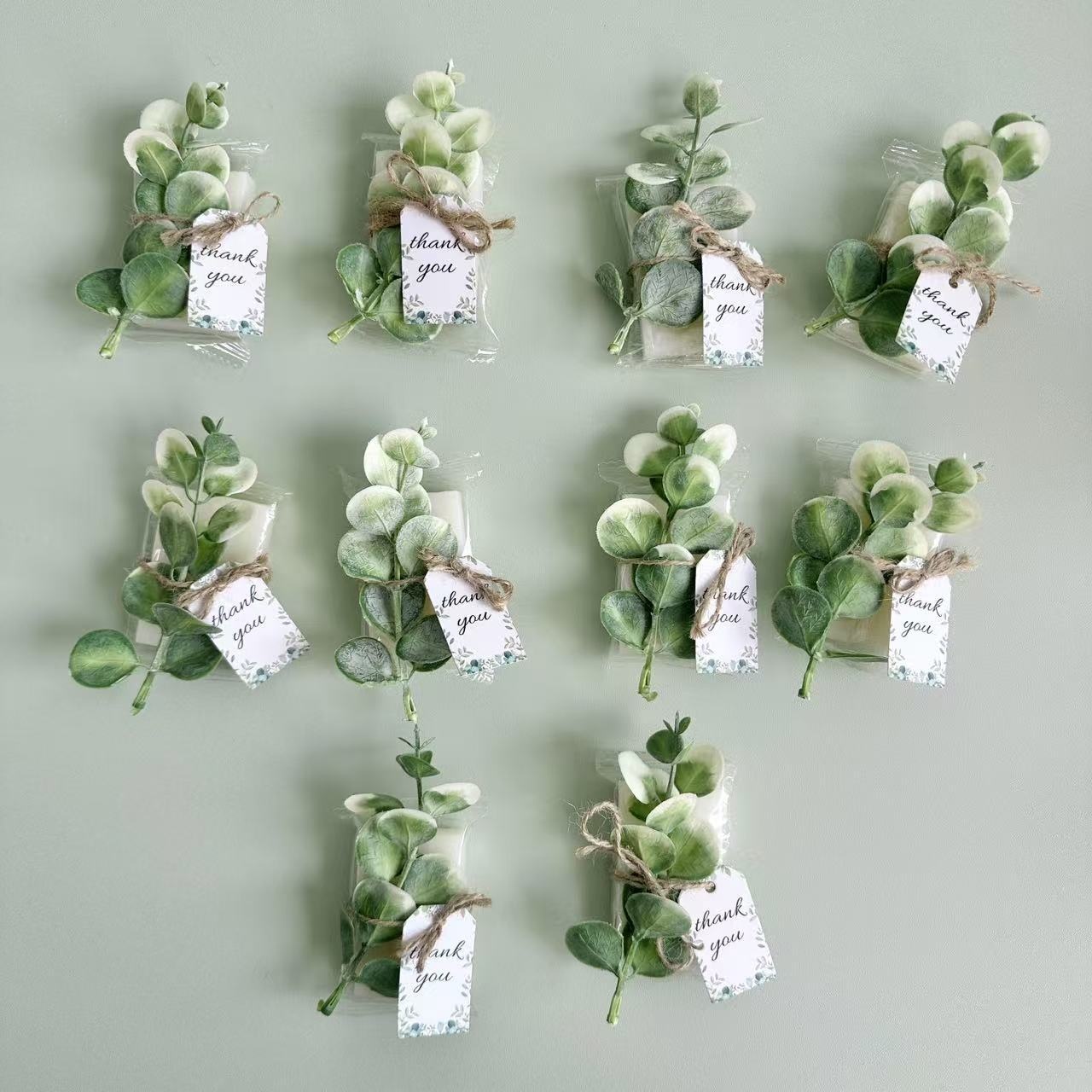 20pcs mini soap favors with   eucalyptus greenery scented hand soaps thank you tags   baby showers bridal showers weddings birthdays elegant white packaging soap gifts for weddings bridal shower favors decorative soap packs floral soap packaging durable plastic wrapping 0