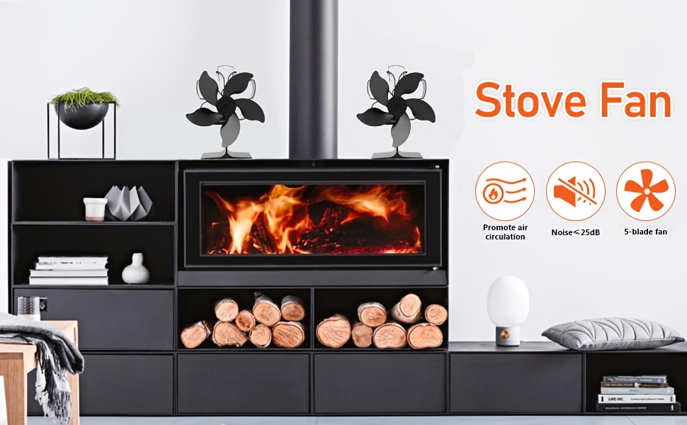 wooden stove fan heat driven silent fireplace fan 5 blades fire driven heat resistant suitable for wooden stoves details 0