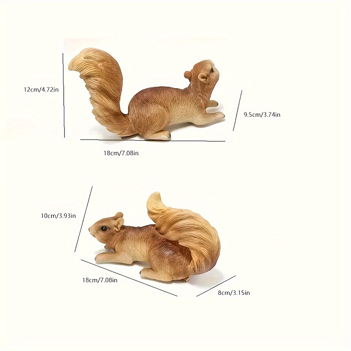 Image of 2pcs Lifelike Squirrel Hanging Statues For Garden Decor - Durable Resin, Easy-to-install With Screws & Hooks, Perfect For , Patios, And Home Displays, Squirrel Gifts