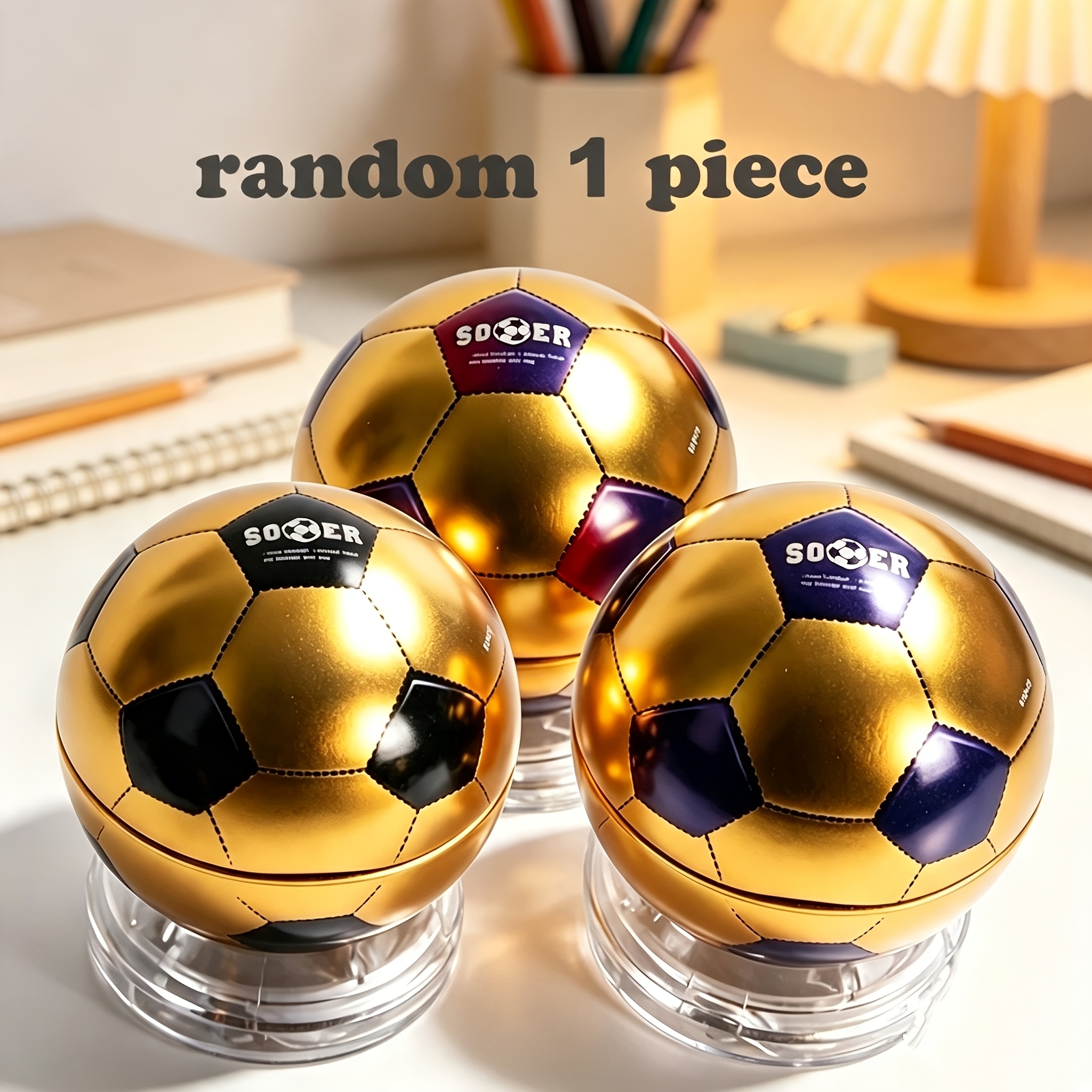 TEMU Random Single Pack, Golden Pencil Sharpener With Three-hole Design That Can Sharpen Pencils Of Different Thicknesses. Suitable For Various