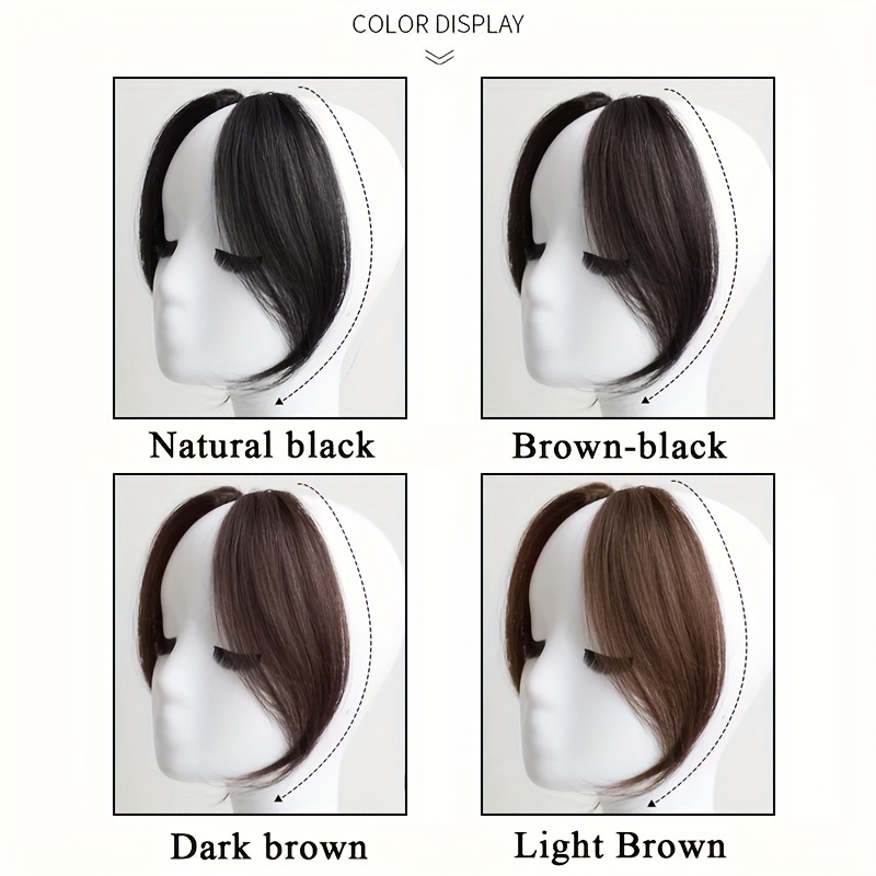 2pcs invisible clip in bangs wig seamless synthetic hair extensions for volume natural look high temperature fiber straight hairpieces for women versatile styling accessories hair wig details 3