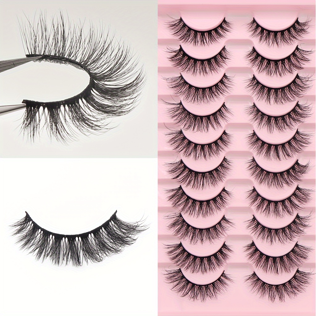 

Easy-to-apply Self-adhesive Faux Mink Eyelashes - Reusable, Natural & Thick Look For Everyday Glam, Soft & Lightweight, Perfect For Beginners