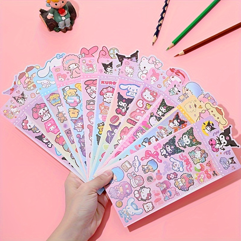 

Sanrio Hello Kitty & Friends Laser Stickers - Cute For Planners & Journals, Paper Material, No Battery Required, Red & Set