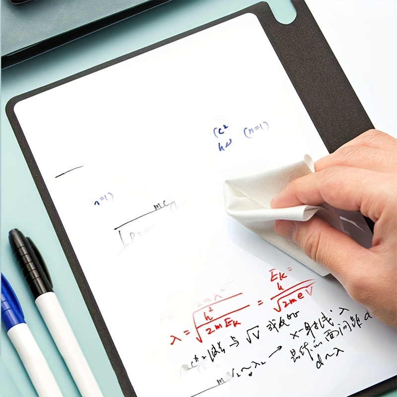

A5 Portable Reusable Dry Erase Whiteboard Notebook: Weekly Planner, Pu Leather Memo Pad With Free Dry-erase Marker And Erasable Cloth - Matte Finish