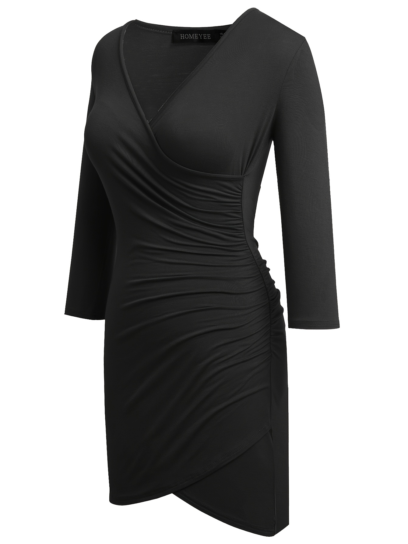 2025 spring dress pleated bust fitted waist v - Temu Mexico