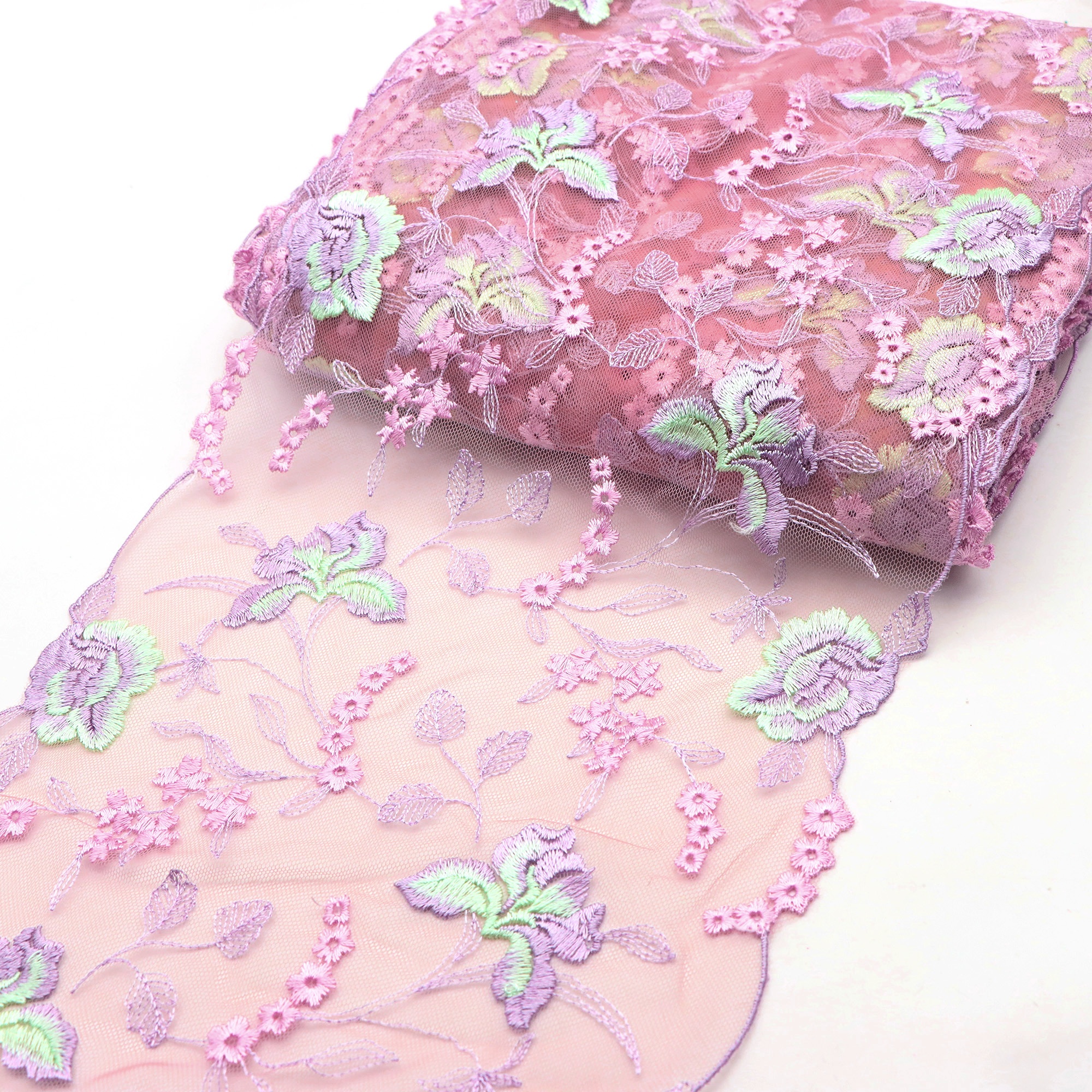 TEMU Dentelle en brodée 1 yard pour ourlet de jupe, bordure en dentelle pour vêtements, accessoires main, dentelle pour rideaux, pour décoration