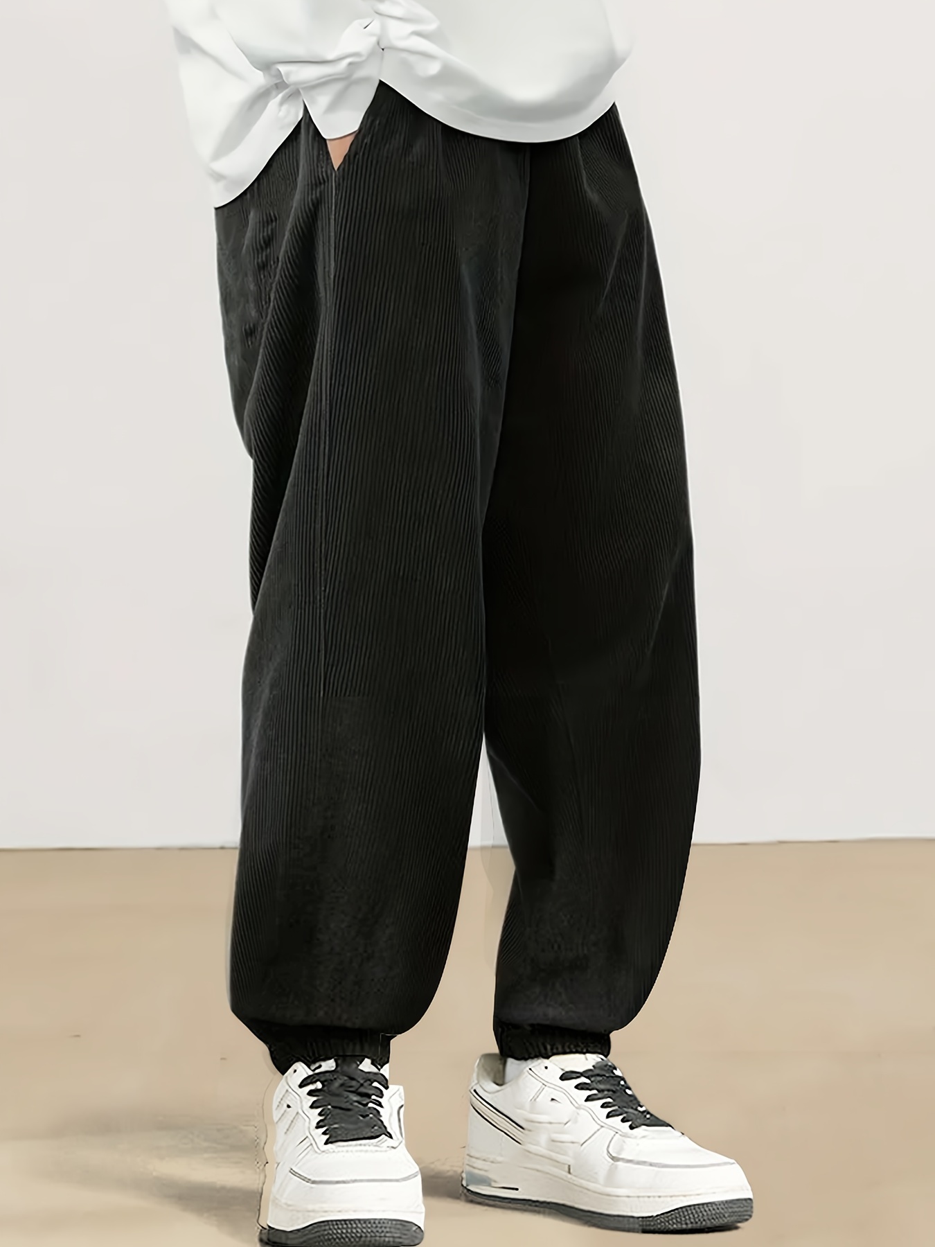 【COSYHARU】Corduroy Black & White Cotton Pants 411LDrQOccL._UY1000_.jpg