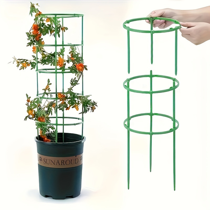 

9pcs/12pcs, Plant Support Plant Stakes, Semicircle Plant Support Ring Plastic Plant Cage Rack Planter Small Plants Flowers And Vegetables Climbing Rack, Indoor Plants