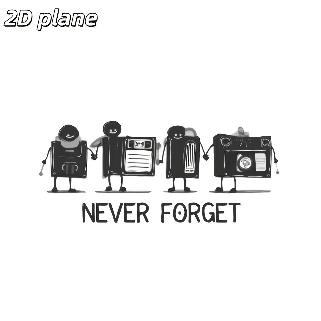 TEMU 4pcs Dtf Iron-on Transfer Sheets - Vintage Floppy Disk, Cassette Tape, Vhs & Camera Patch Decals Suitable For T-shirts, Hoodies, Sweatshirts -