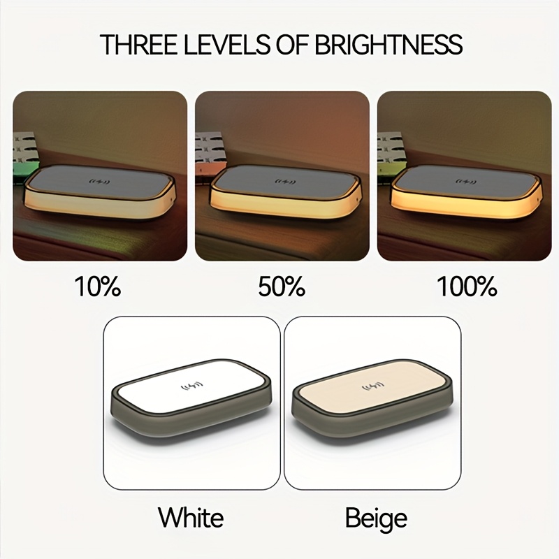 A 15W Wireless Charger with Ambient Touch Dimming, a Multifunctional Fast Charging Station Suitable for Huawei And Apple Devices, Wireless Charging for Headphones, Desktop Lighting, Essential for Professionals in Offices And Bedrooms