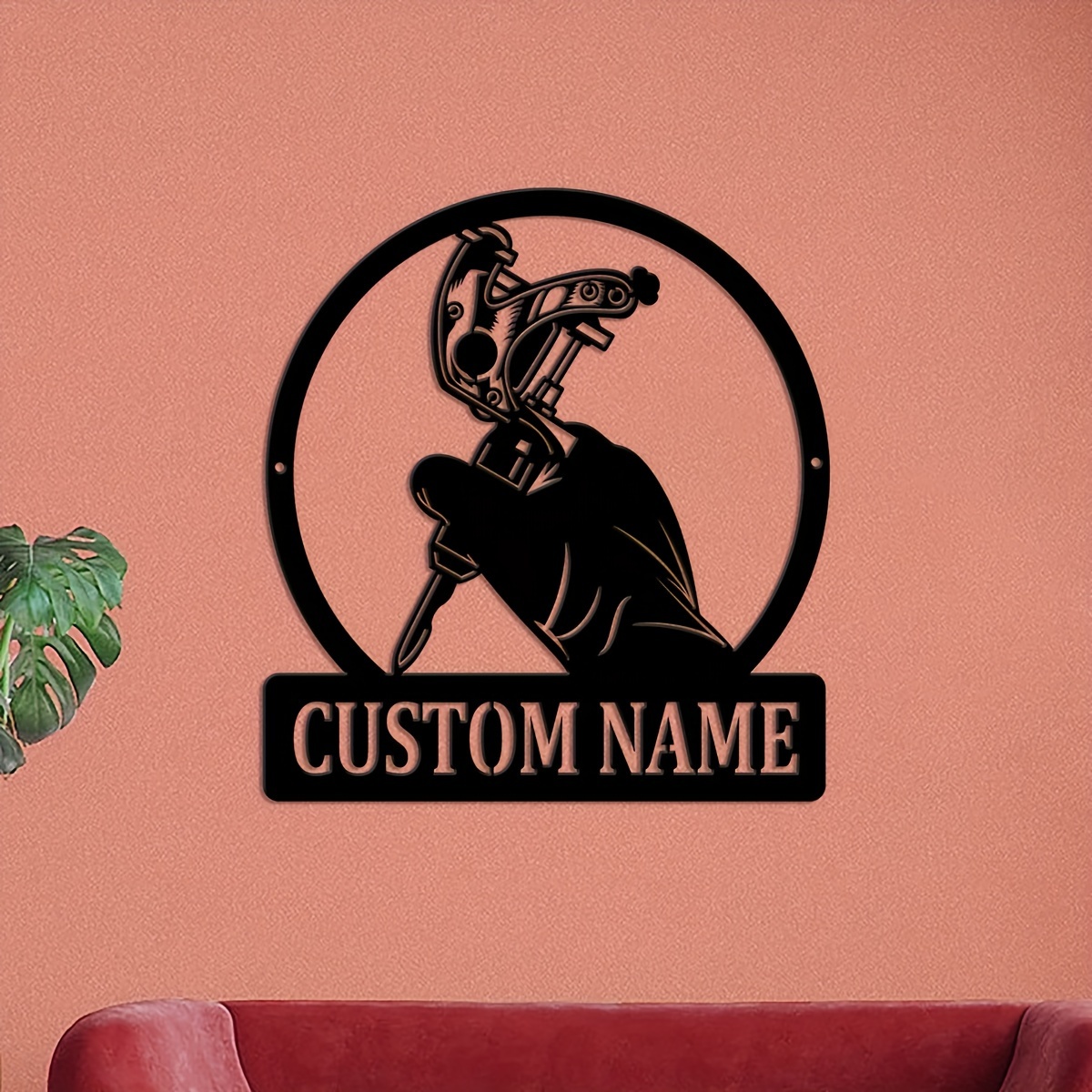 

1pc Personalized Tattoo Machine Metal Sign, Custom Tattoo Shop Decor, Tattoo Studio Wall Decor, Tattoo Artist Gift, Tattoo Machine Metal Wall Art