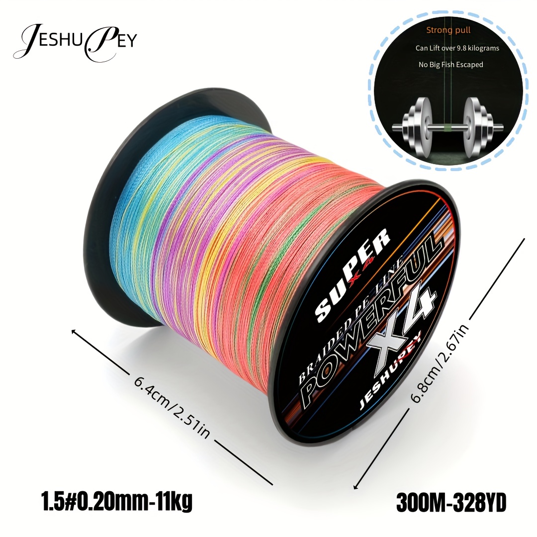 TEMU Hilo de pescar trenzado de PE de 4 hebras de 300 m - Súper resistente, lanzamiento , sensibilidad, para pesca en y