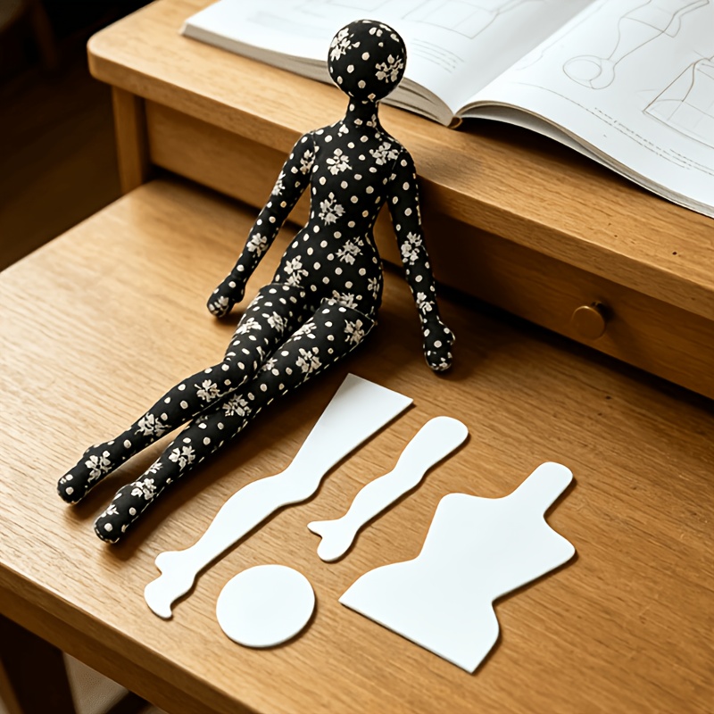 TEMU 4pcs Female Figure Templates - Long-legged Girl Sewing & Quilting Cutting Patterns Suitable For Dressmaking, Clothing, Craft, For Women &, Diy