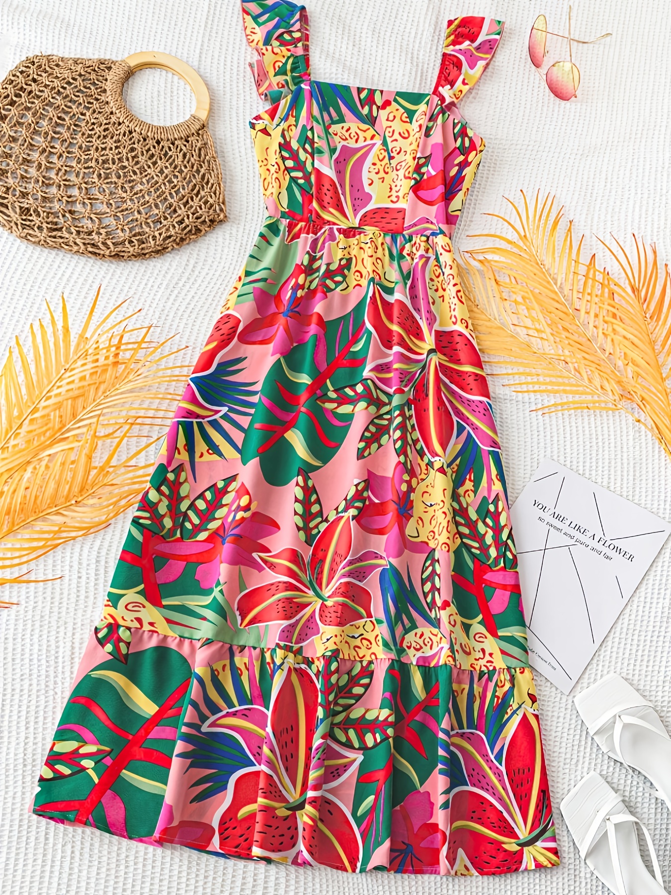 white christmas dresses Aloha Maxi Dress, bohemian dress, boho dress, multicolor main image 0