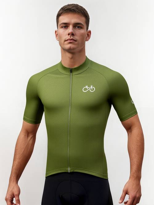 mens quick dry full zip cycling jersey breathable athletic shirt with aerodynamic fit full zip front closure mesh back panel graphic print for triathlon sports spring summer fall wear machine washable