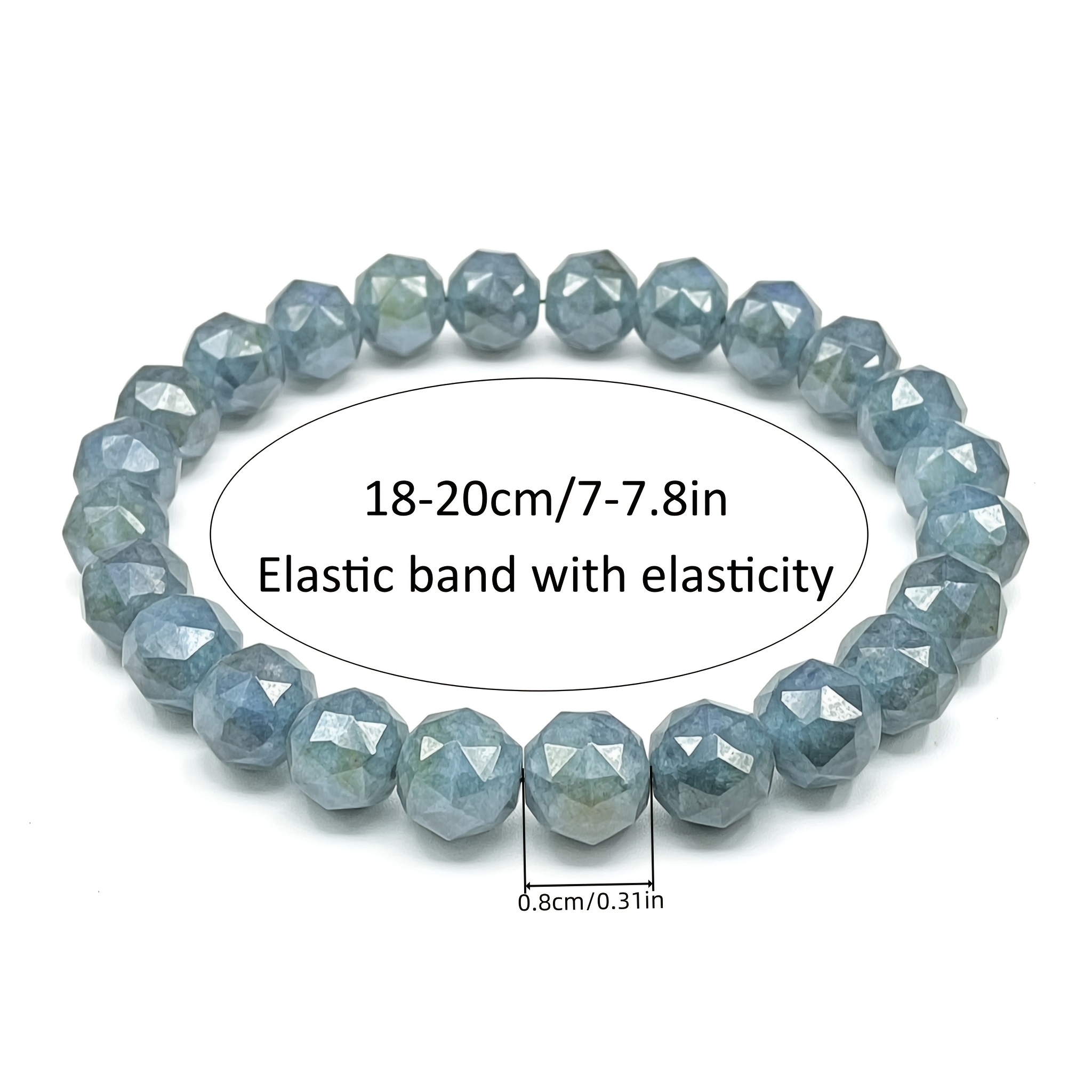 Natural Matte Blue Faceted Crystal Bracelet