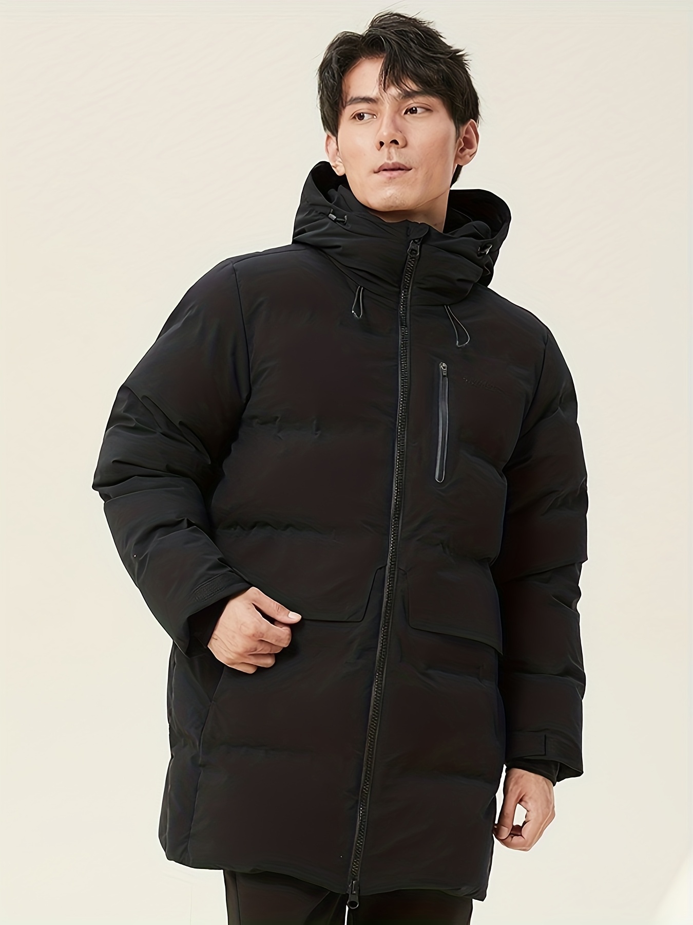 Men's Mid-Length Thickened Seamless Down Jacket