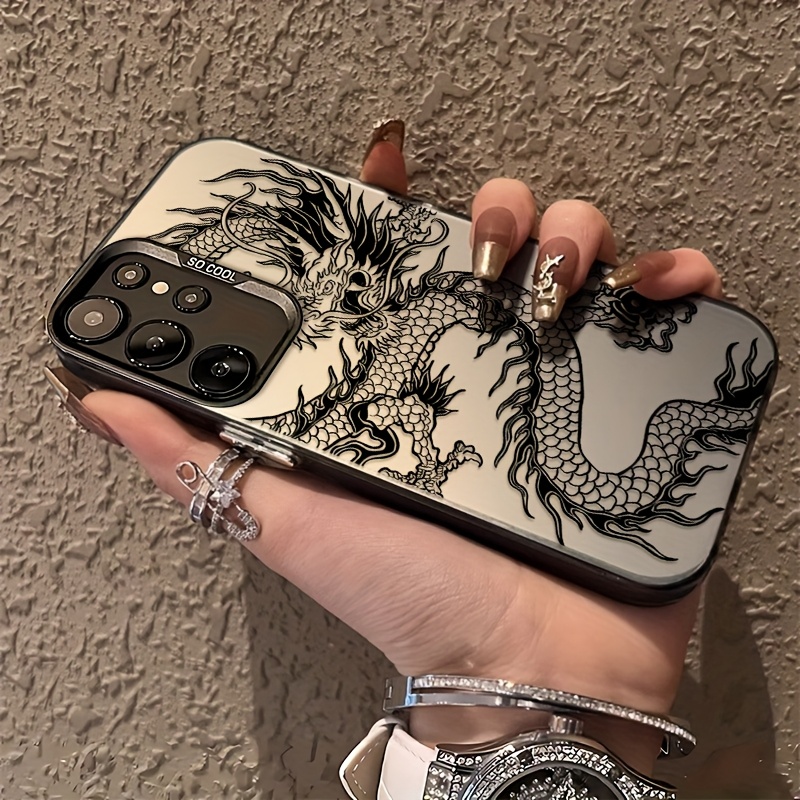TEMU Phone Case - Sacred Black Chinese Dragon Graffiti Phone Case For For Galaxy A56 A26 A36 A55 A35 A06 A16 A05 A14 A24 A34 A54 A15 A05s A25 A23 A33