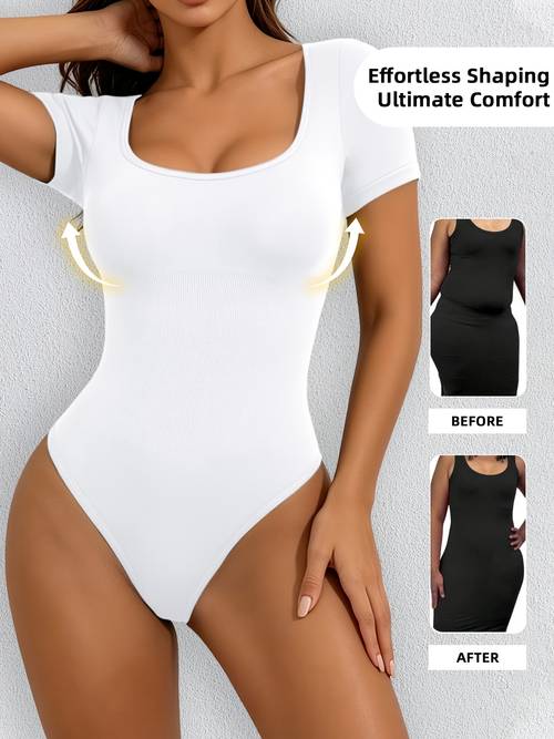 1pc Women's Shaping Body Suit Base Layer Waist Cinching Tummy Control One-Piece Bodysuit, Tight Waist Cincher Abdomen Shaper Underwear