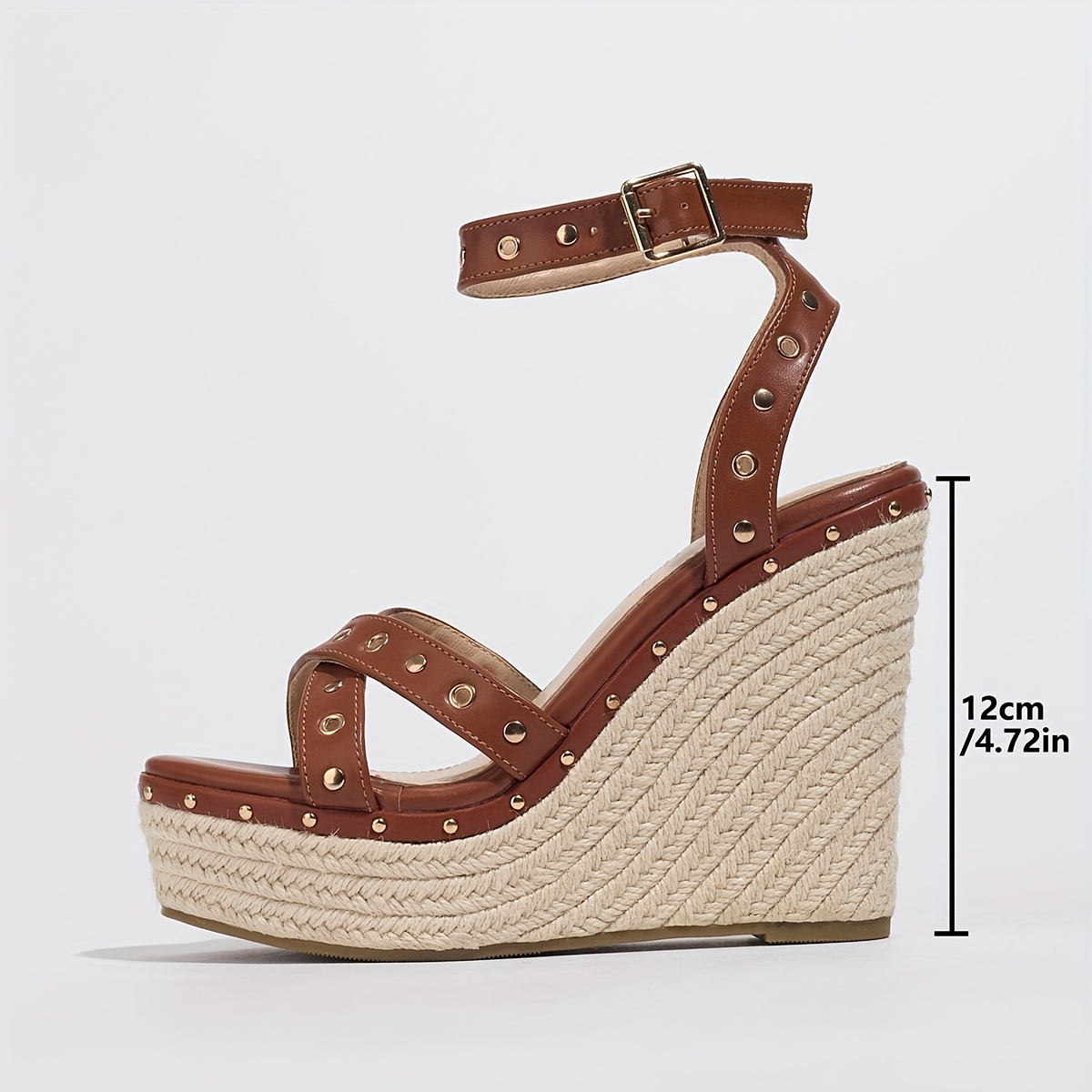 brown high wedges