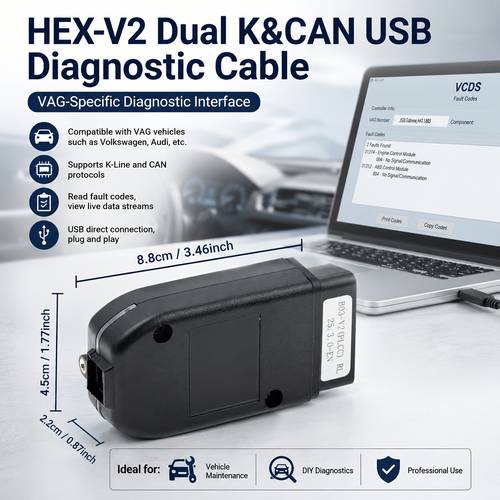 item picture 2025 english pro hex v2 25 3 0 interface cable professional scanner for vw seat dual k can support