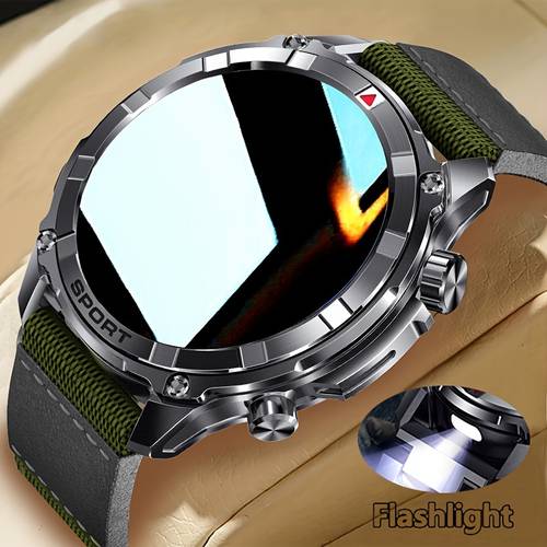 watch with call message function flashlight 500mah long nylon strap compatible with iphone fitness for men smart watch for phones
