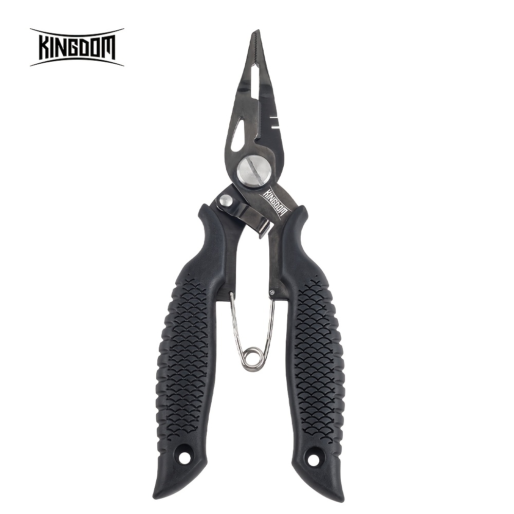 1pc Kingdom Multifunctional Stainless Steel Lure Pliers | Ergonomic Portable Design For Fine Opening, , And Correcting |, Lightweight Fishing Pliers With Hook Removal Additions, Without Battery