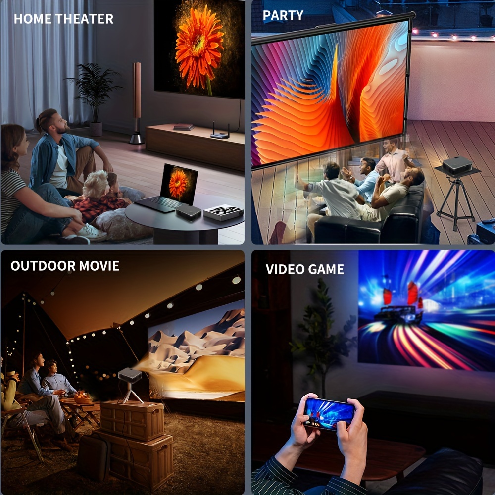   a30c wifi mini projector smart tv portable home theater cinema sync compatible with android ios phone screen beamer led projectors 4k movie no battery details 8