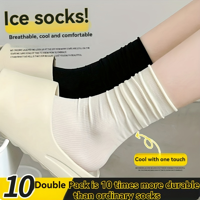 

10 Pairs Socks Socks Thin Summer Socks, Spring Autumn Mid Tube Thin Socks Ice Stacking Socks