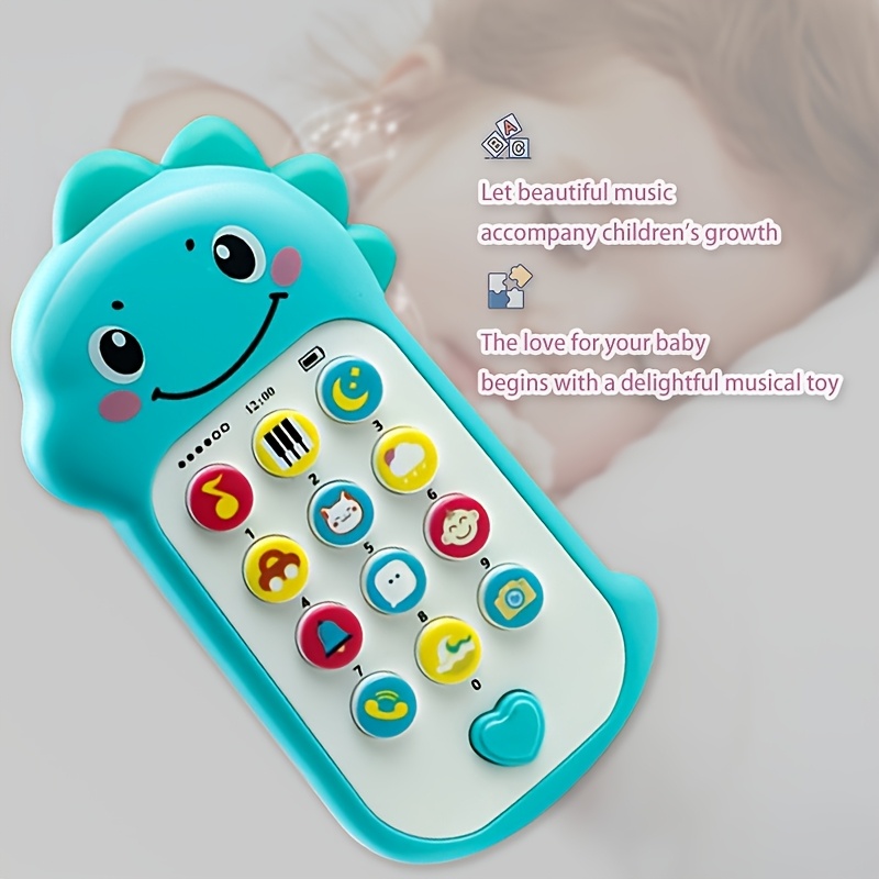 1pc Dinosaur Music Phone Toy with Light And Sound, Baby Early Education Toy, Halloween Christmas Kids Gift, Random Color Shipped