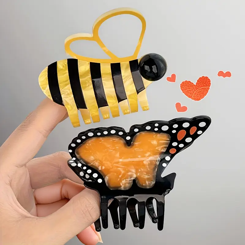 2pcs summer cute   hair clip cartoon bee claw clip   medium shark clip back of   hairpin suitable for   and party travel suitable for women princess   for gift   Product details 3