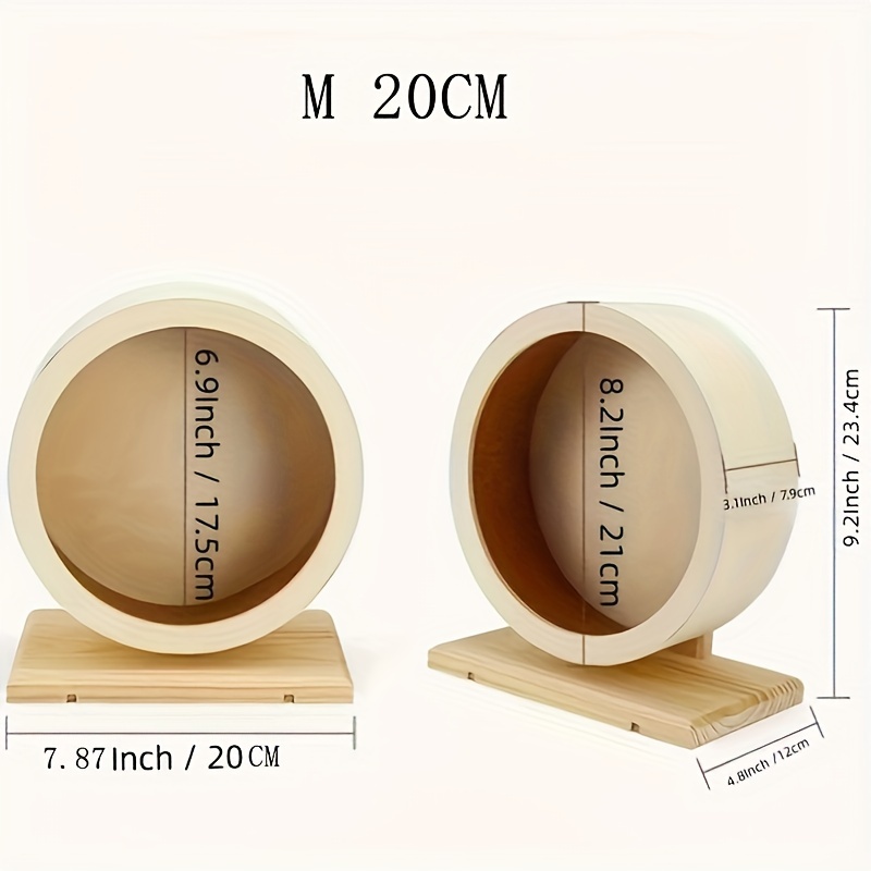Image of 1pc Silent Wooden Hamster Exercise Wheel, Ideal For Hamsters, Gerbils, Mice, And Guinea Pigs, Promotes Healthy Exercise And Mental Stimulation