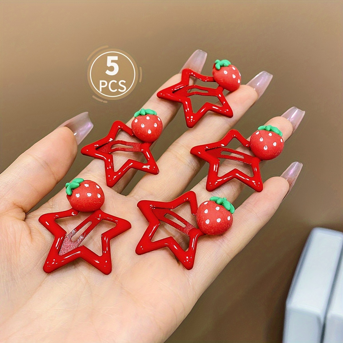 

5pcs & Hair Clips For Girls - Cute Resin Bb Barrettes