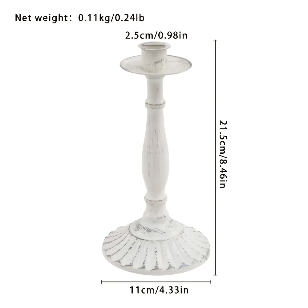 E-shop 1 Eleganter Einarmiger Kerzenhalter im französischen Vintage-Stil mit Used-Look, Europäischer Vintage-Kerzenhalter, Tischdekorationsornament,