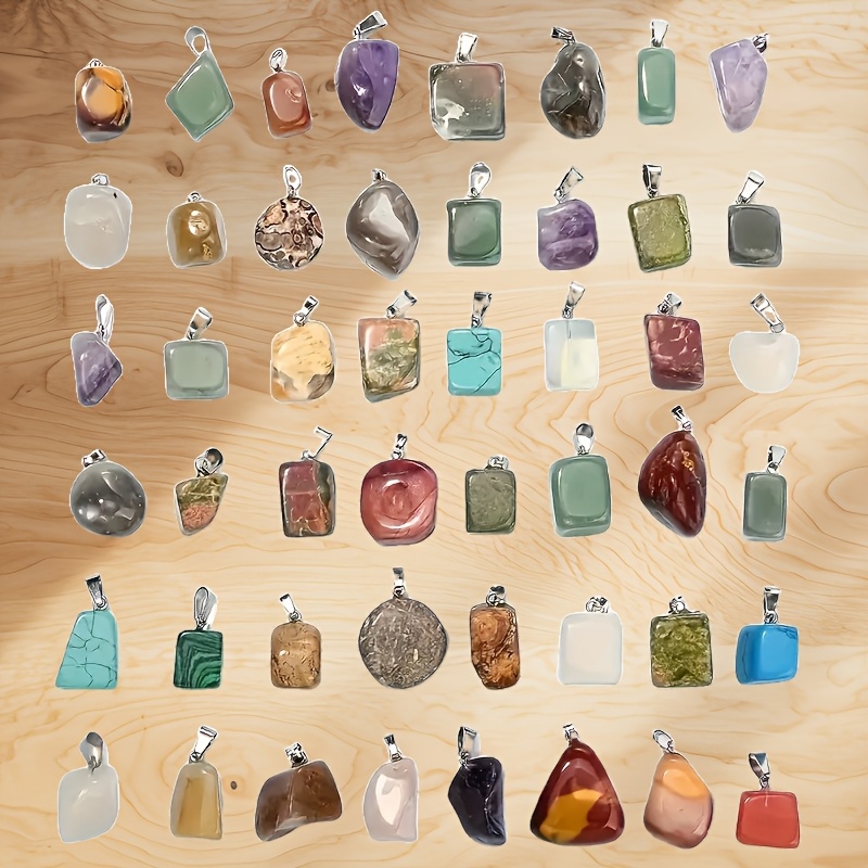 TEMU 30pcs Of Natural Pendants, Irregular Random Agate Pendants, For Jewelry Making Additions For Necklaces And Bracelets