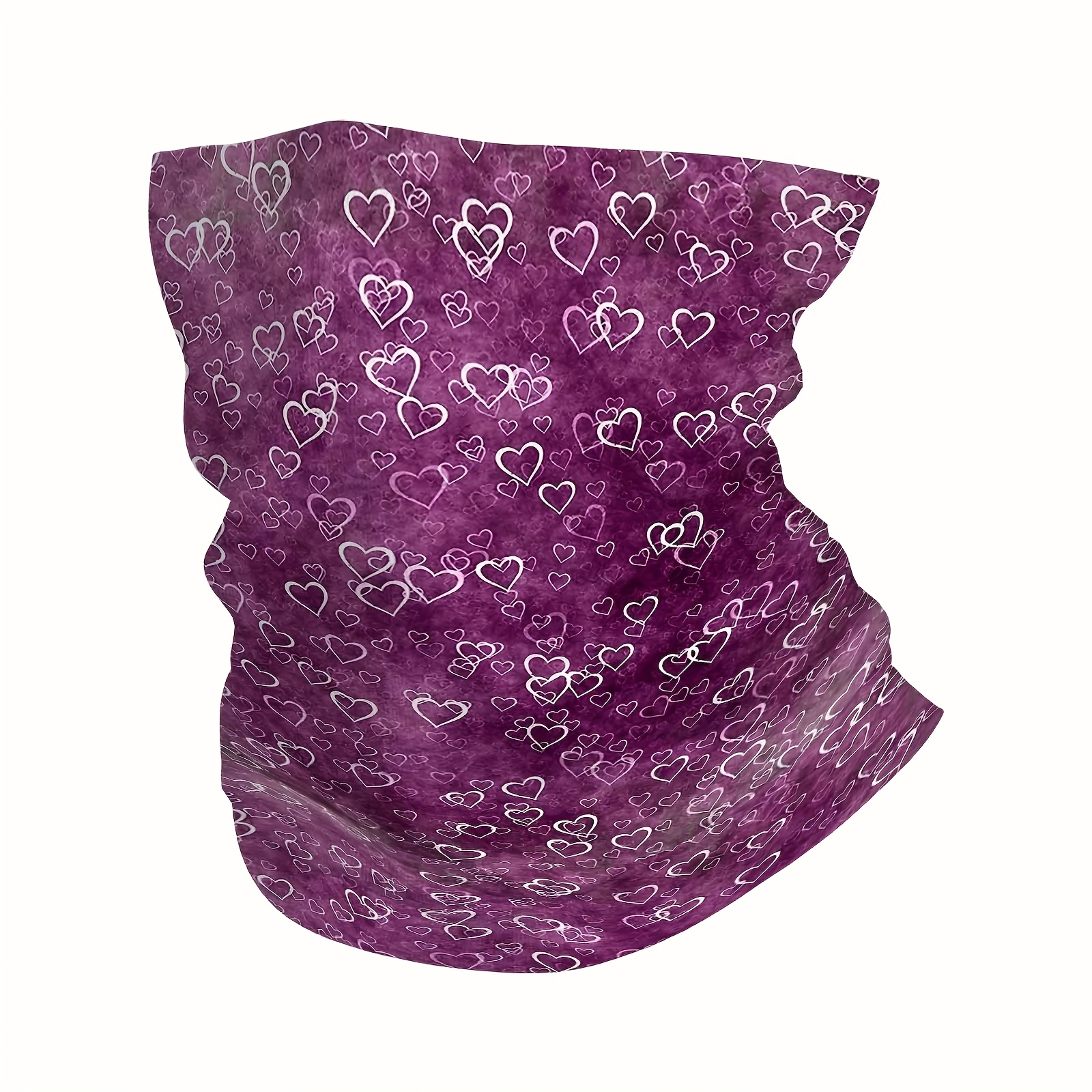 TEMU Pañuelo con estampado de corazones , mascarilla multifuncional y para el cuello, para exteriores y pañuelos unisex para la cabeza, reuniones