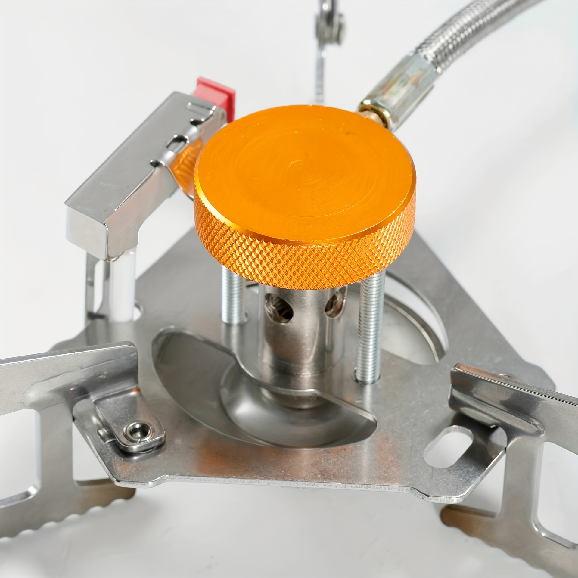 3500W/6800W Windproof Camping Stove with Fuel Canister Adapter, Piezo Ignition, Portable Folding Gas Burner,, for Outdoor Hiking, Picnic, Suitable for Women'S Day, Thanksgiving, Independence Day, Christmas, Halloween Festivities