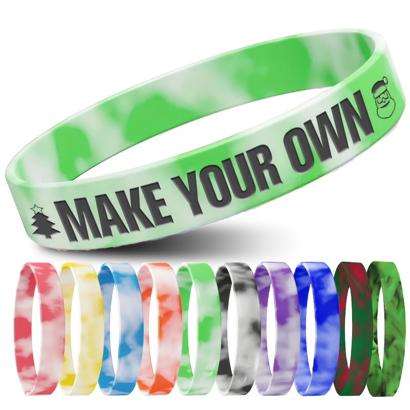 305pcs Custom Silicone Wristbands with Christmas Designs, Unisex Gift